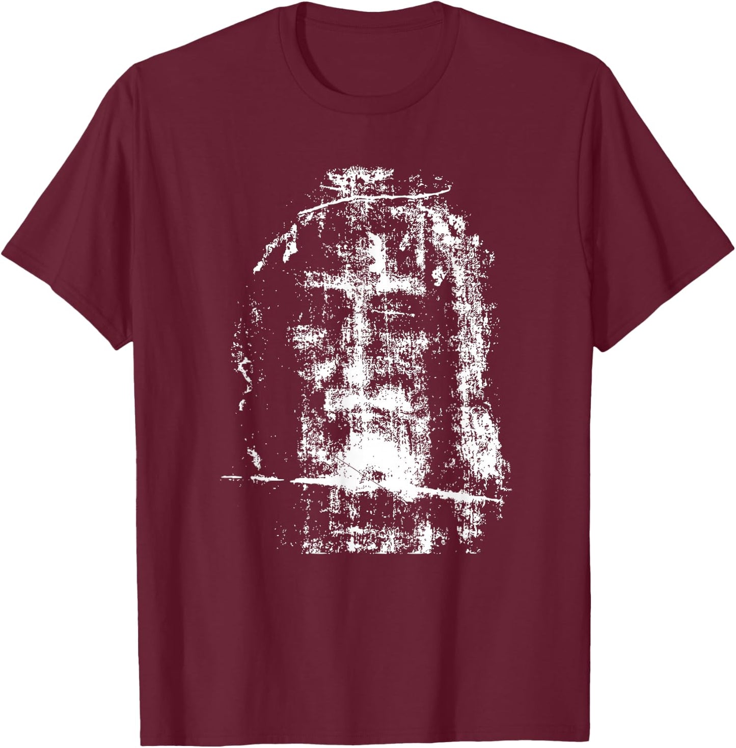 Shroud of Turin Jesus Christ Face T-Shirt - T-Shirt | Maroon