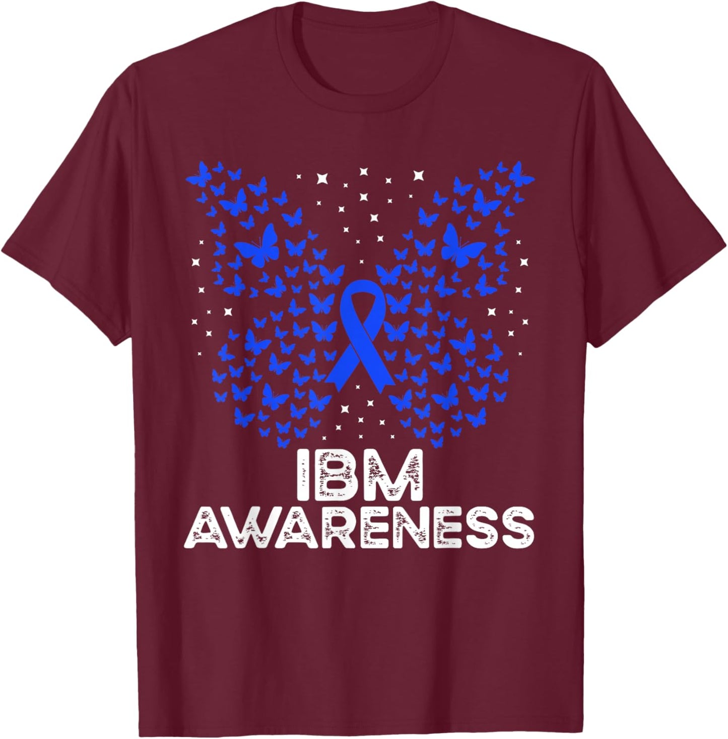 IBM Awareness IBM Butterfly T-Shirt - T-Shirt | Maroon