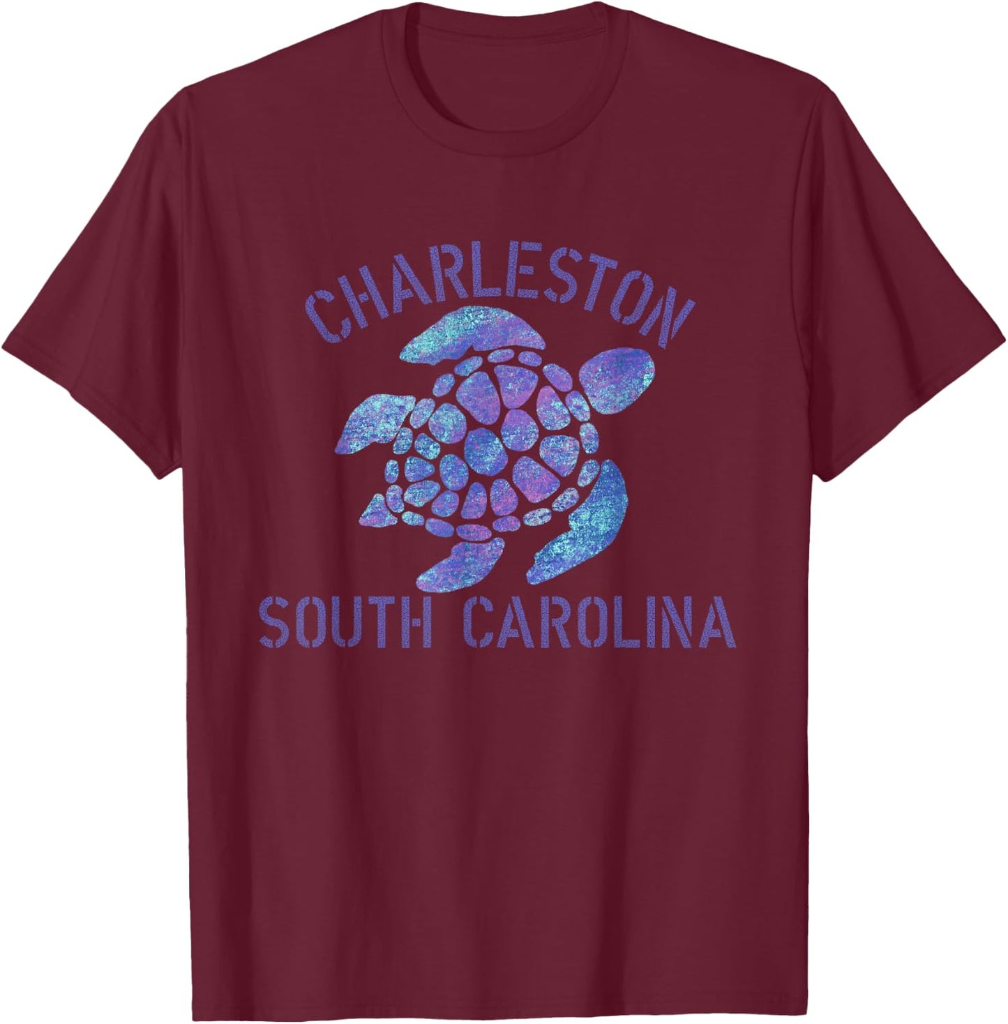 Charleston, SC Beach Design/Tribal Turtle Gift T-Shirt - T-Shirt | Maroon