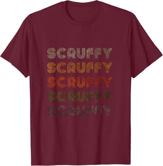 Love Heart Scruffy Grunge Vintage Style Black Scruffy T-Shirt - T-Shirt | Maroon