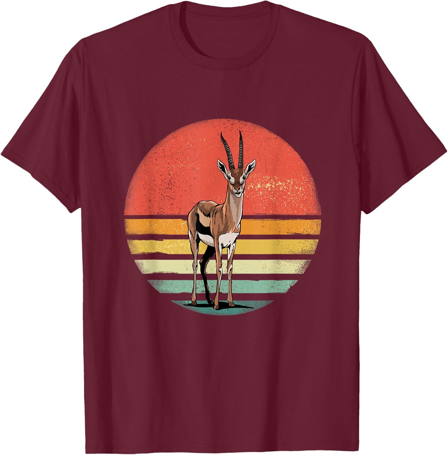 Retro Vintage Gazelle Animal - Gazelle Lover T-Shirt - T-Shirt | Maroon