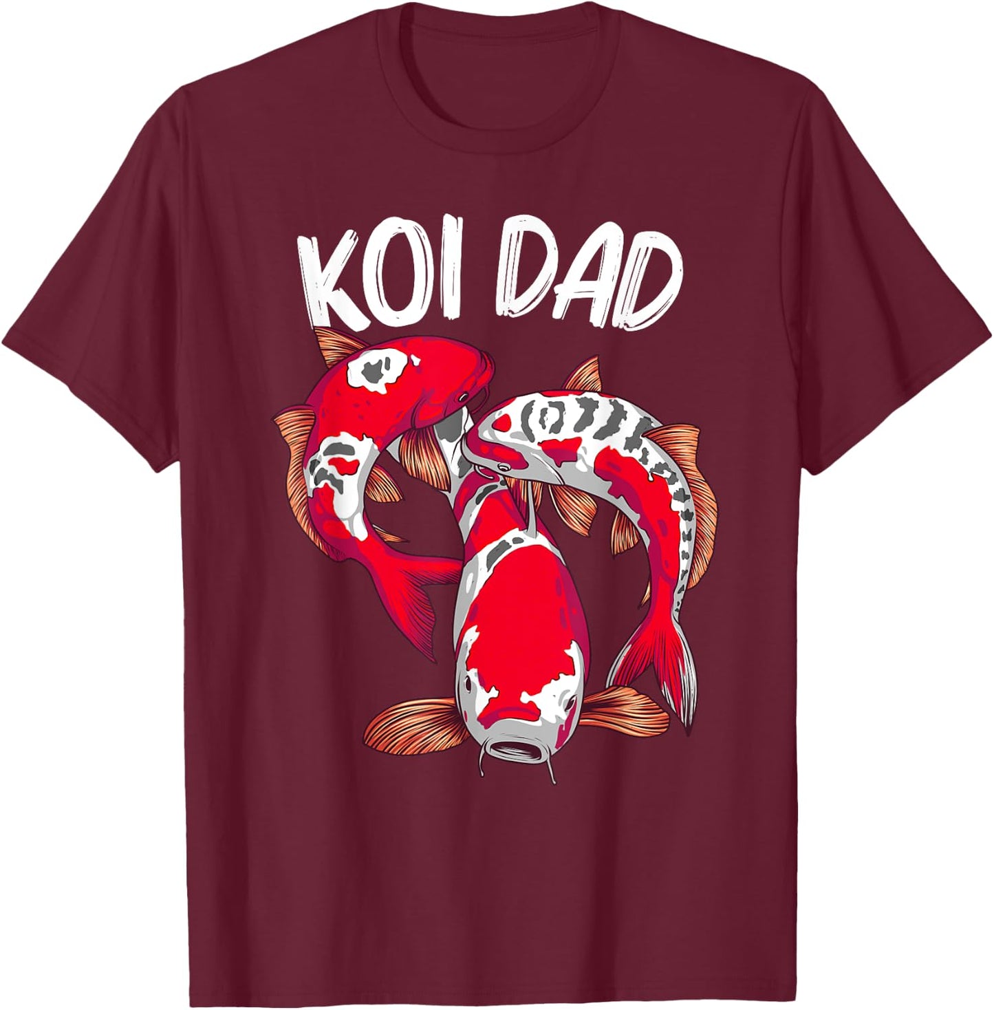 Koi Fish Gift Dad Men Japan Koi Carp Fishes Pond Lover T-Shirt - T-Shirt | Maroon