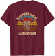 Vintage Retro Professional Gate Opener Cow Lover Heifer T-Shirt - T-Shirt | Maroon