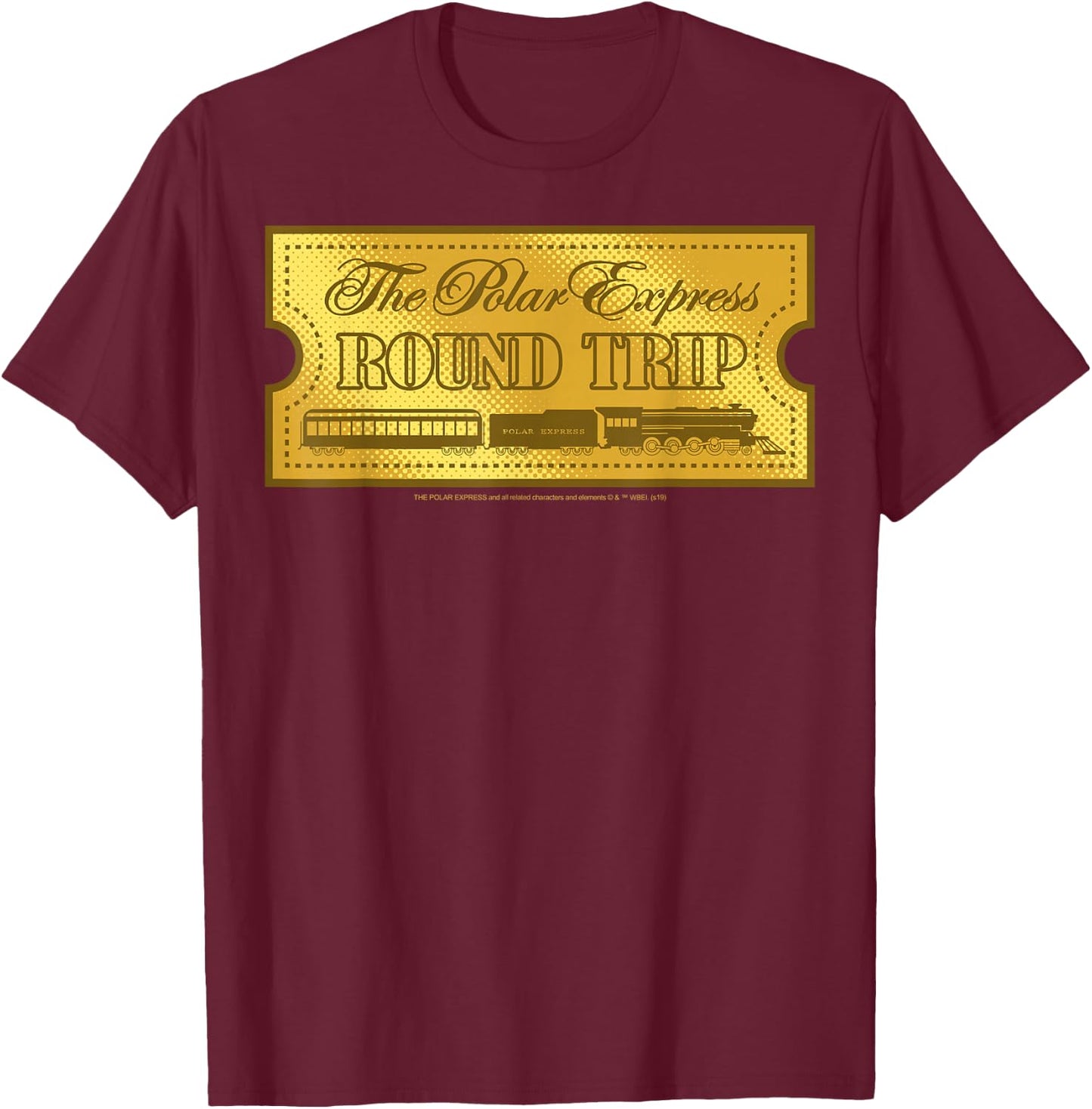 The Polar Express Round Trip Ticket T-Shirt - T-Shirt | Maroon