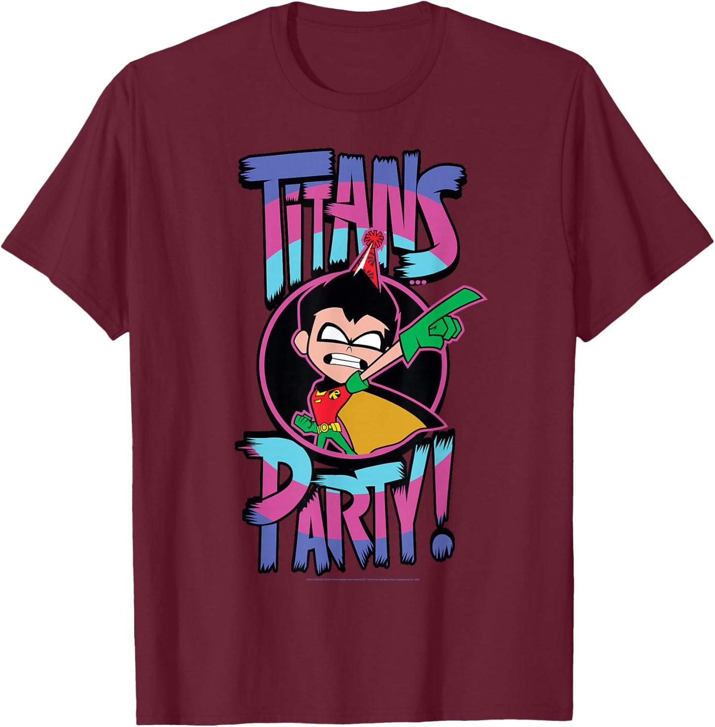 DC Comics Teen Titans Go! Robin Titans Party T-Shirt - T-Shirt | Maroon