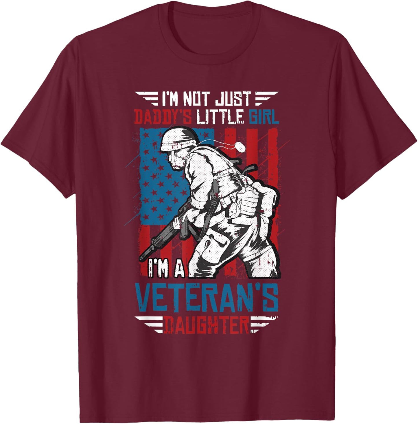 Veteran Daughter Month Of The Military Child Army Kids T-Shirt - T-Shirt | Maroon