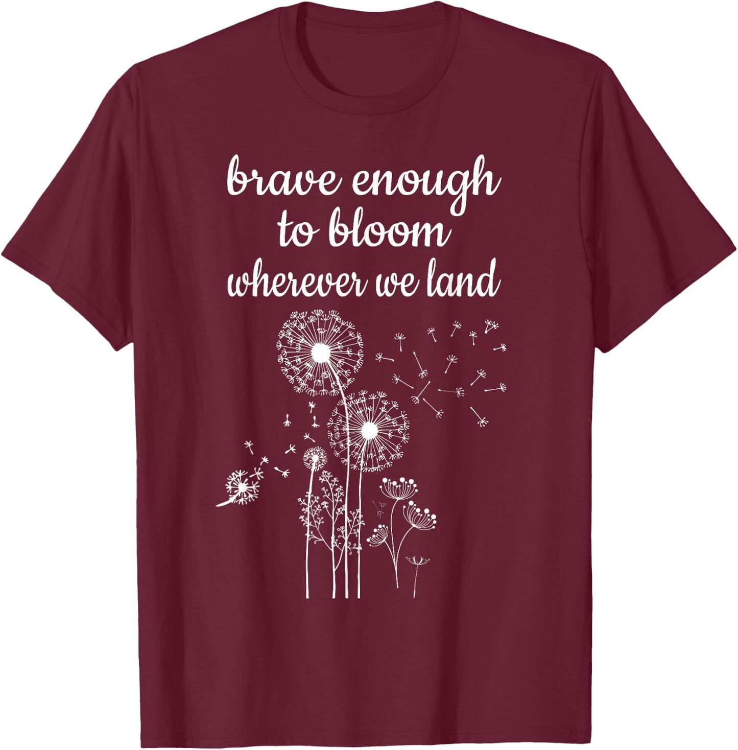 Brave Enough To Bloom Military kids Month of Military Child T-Shirt - T-Shirt | Maroon