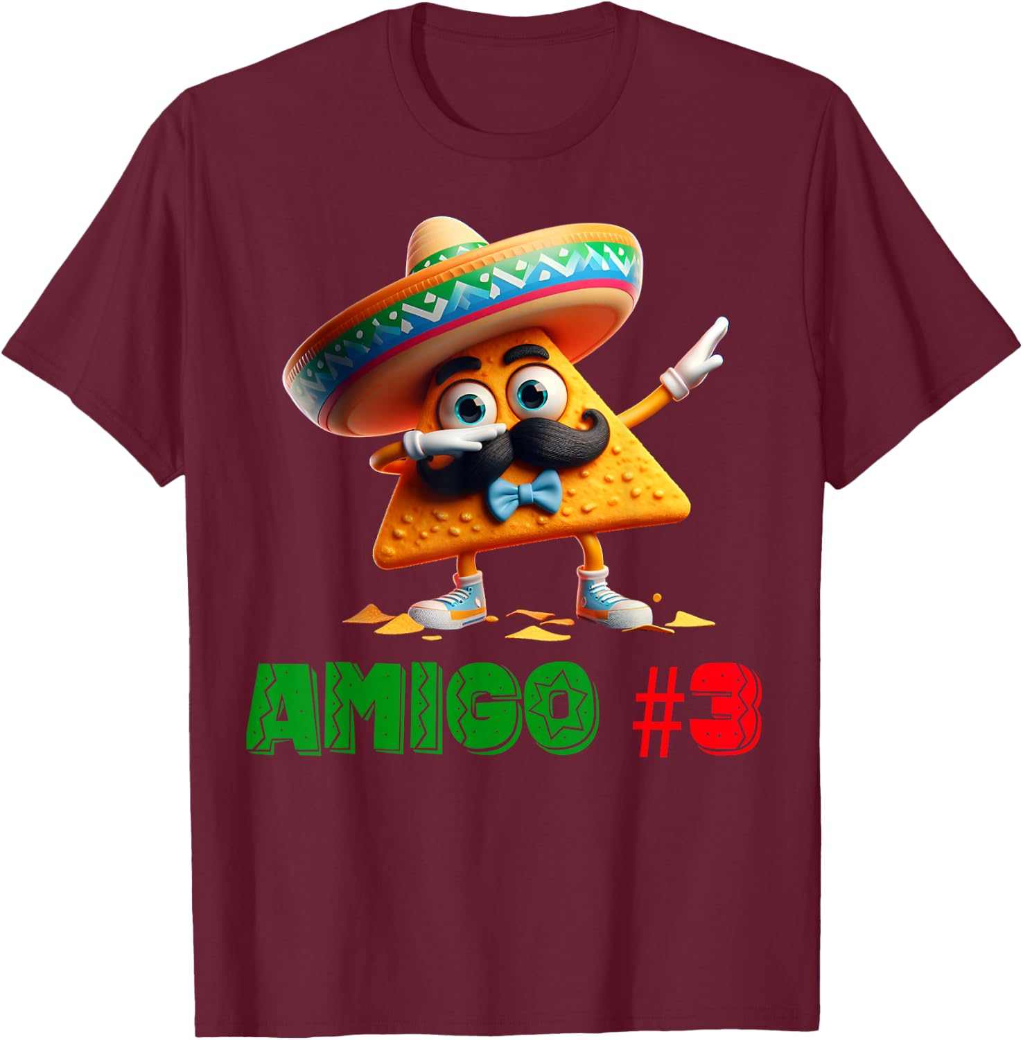 The 3 Three Amigos Cinco De Mayo Amigo #3 Group Matching T-Shirt - T-Shirt | Maroon