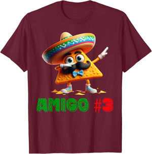 The 3 Three Amigos Cinco De Mayo Amigo #3 Group Matching T-Shirt - T-Shirt | Maroon