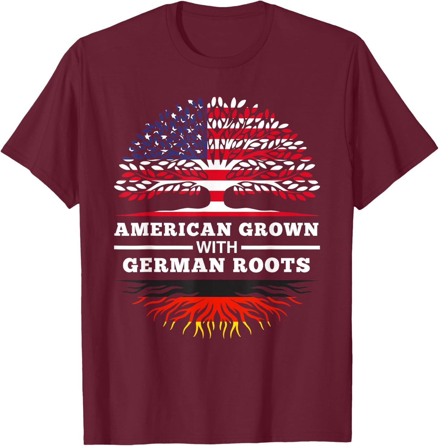 American Grown with German Roots Family Heritage Germany Small T-Shirt - T-Shirt | Maroon