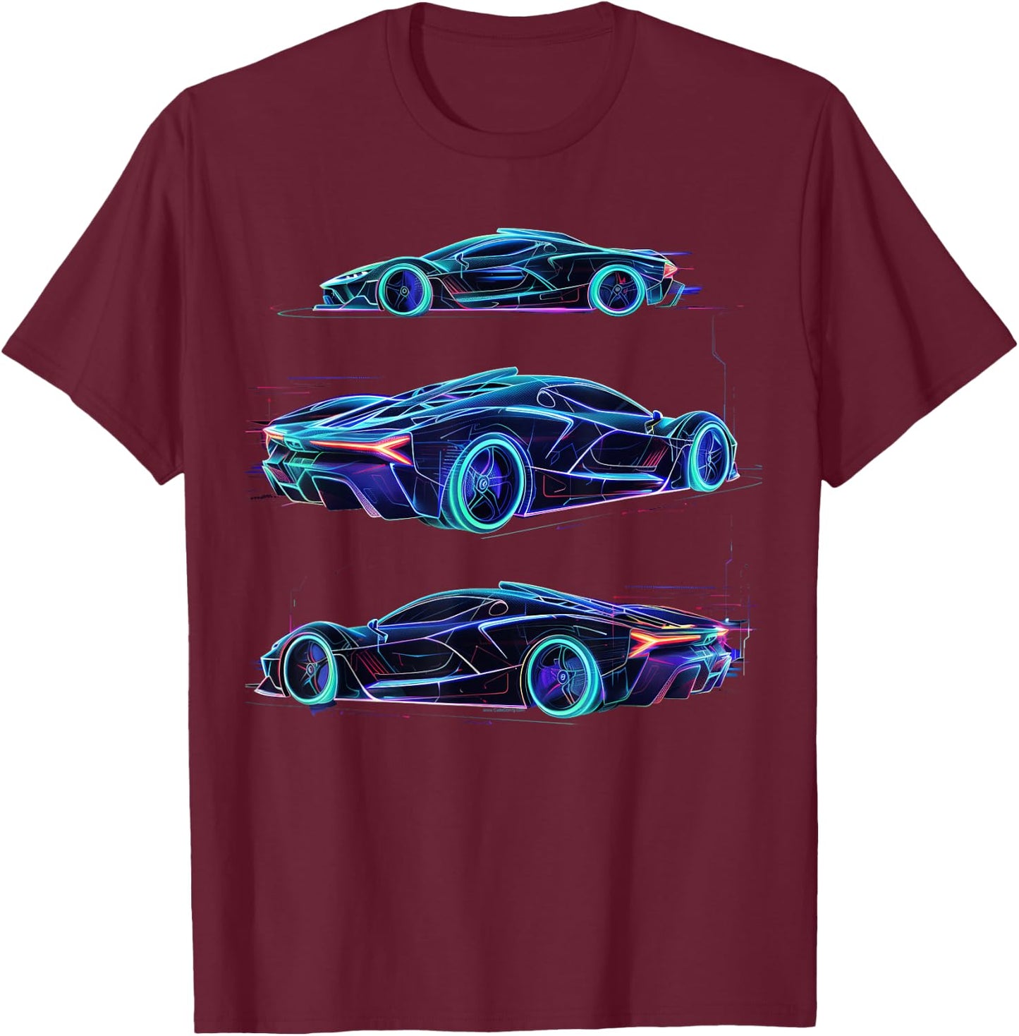 Concept Sports Supercar Race Car Guy Teen Futuristic Graphic T-Shirt - T-Shirt | Maroon