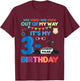 Out of my way it's my 3rd birthday Police kids boy T-Shirt - T-Shirt | Maroon