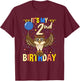 Its My 2nd Birthday Owl Bird T-Shirt - T-Shirt | Maroon