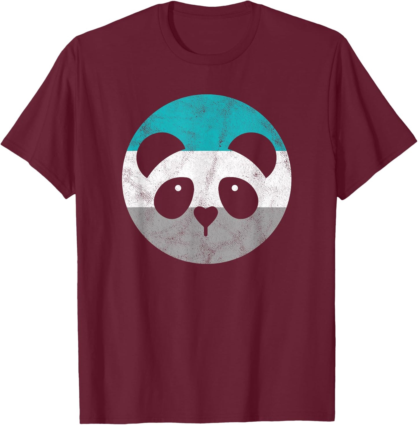 Panda Face Retro Gift or Boys T-Shirt - T-Shirt | Maroon
