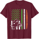 Vintage Motocross St Patricks Day Irish American Flag Gift Women Kids Men T-Shirt - T-Shirt | Maroon
