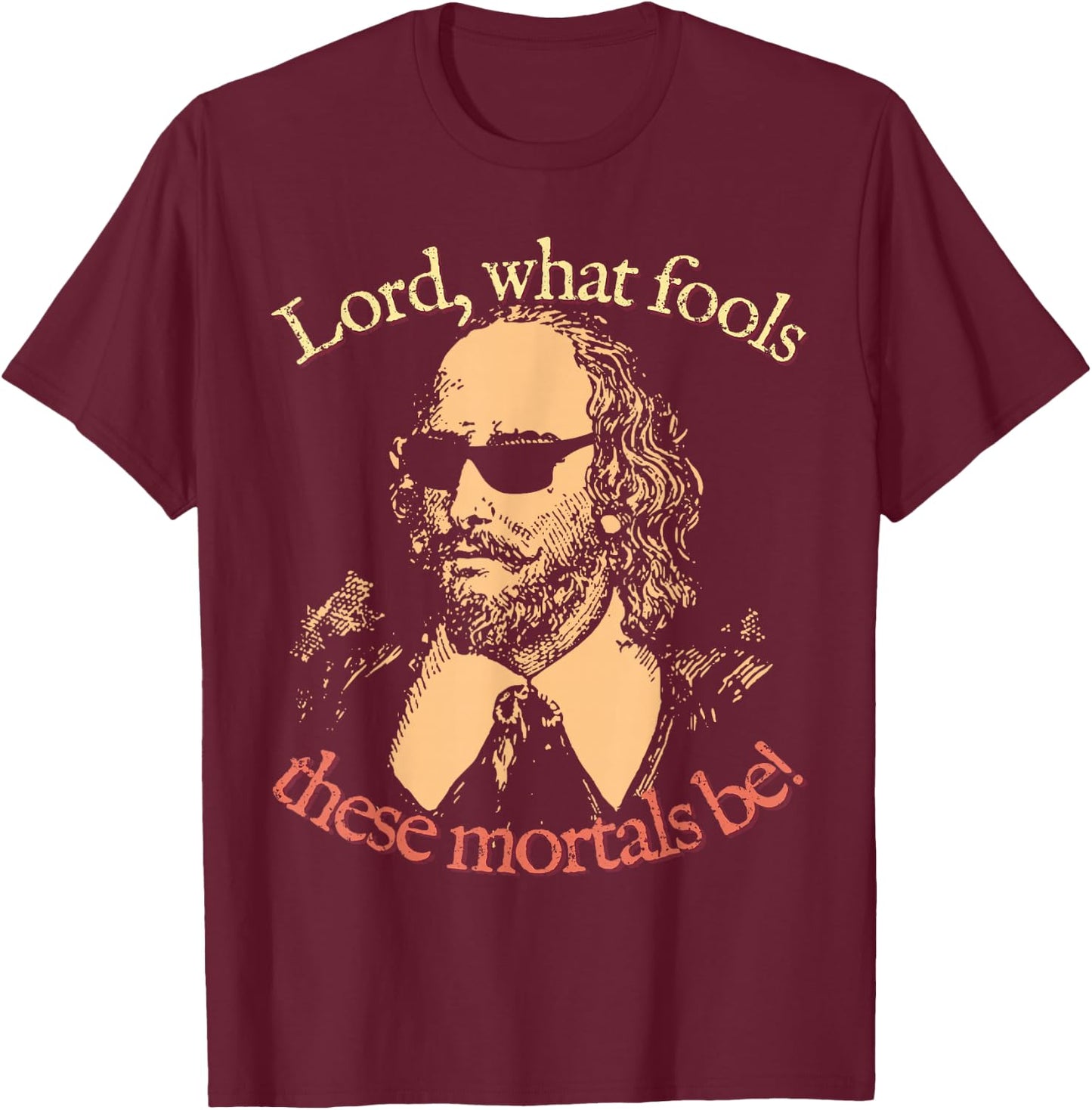Puck: Lord, What Fools These Mortals Be! William Shakespeare T-Shirt - T-Shirt | Maroon