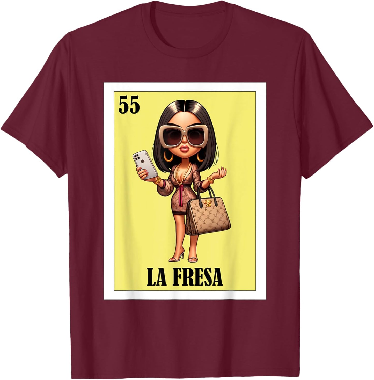 Funny Mexican Design - La Fresa T-Shirt - T-Shirt | Maroon