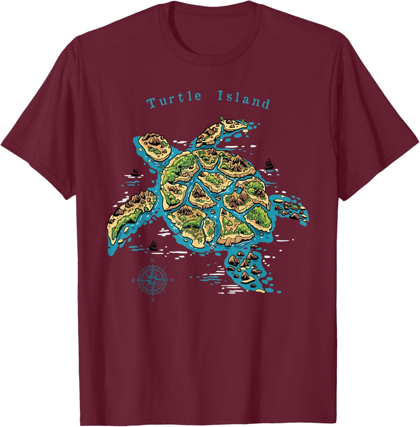 Turtle Island Shirt North America Native Reptile Turtle T-Shirt - T-Shirt | Maroon