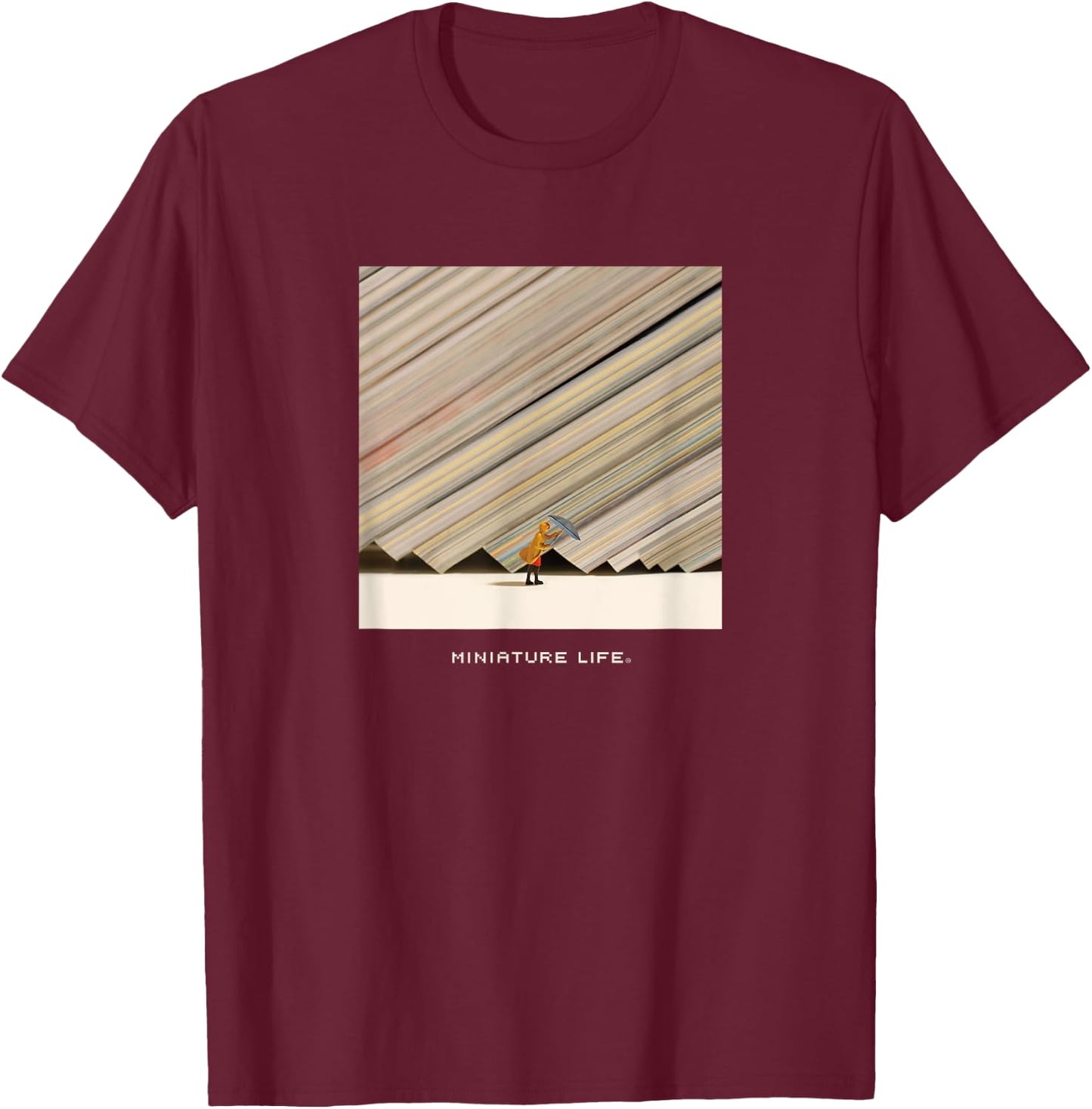 Slanting Rain T-Shirt - T-Shirt | Maroon