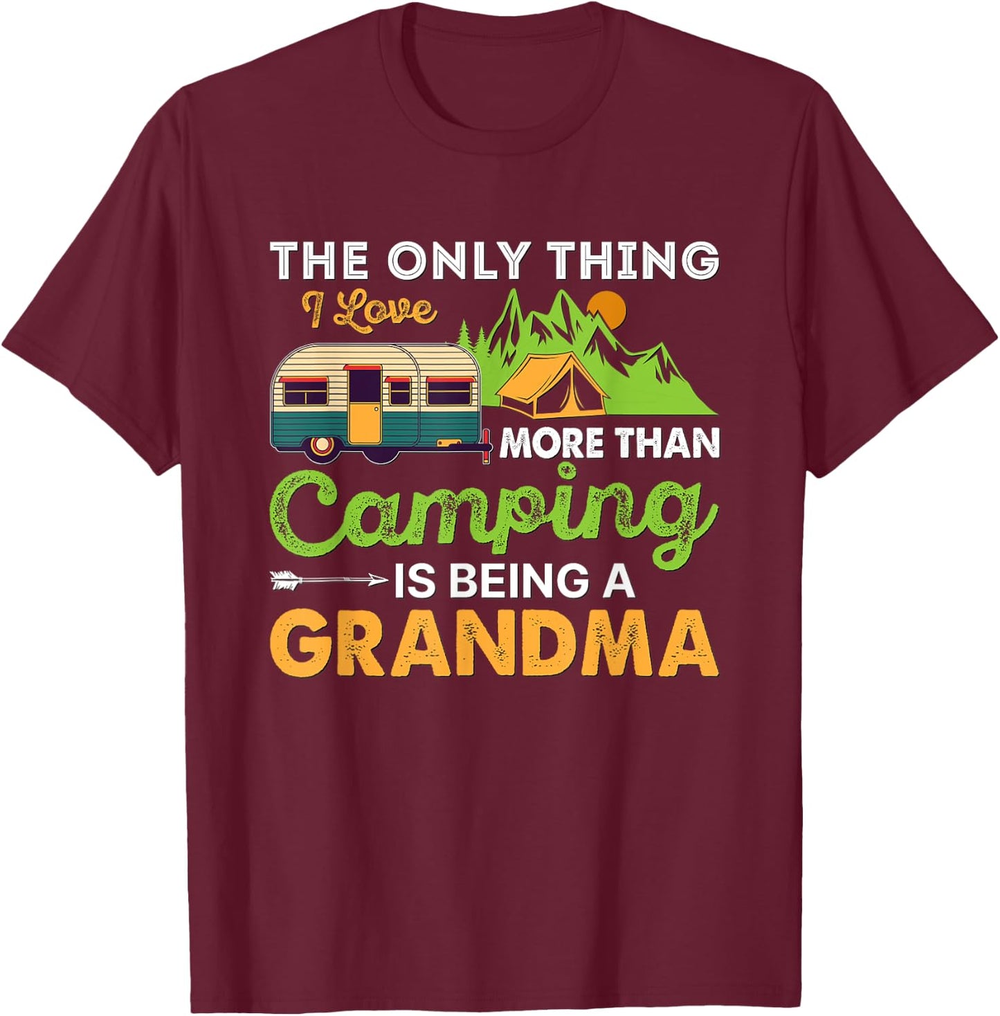 Camp Grandma Retro Vintage Outdoor Women's Camping T-Shirt - T-Shirt | Maroon