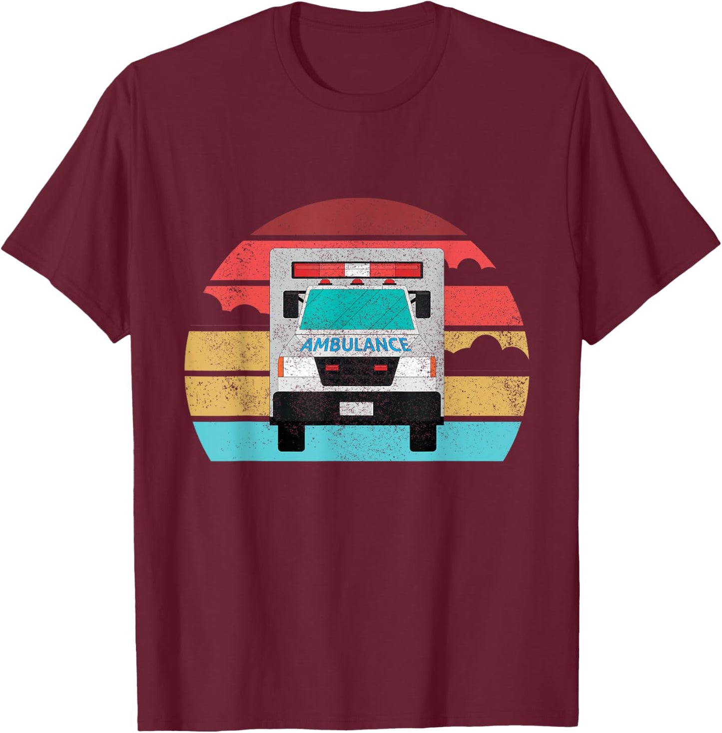 Ambulance Truck Birthday EMT for Boys Girls Toddlers T-Shirt - T-Shirt | Maroon
