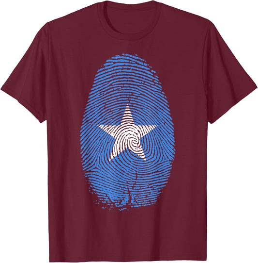 Somalia Flag Fingerprint It is in my DNA Gift Somalians T-Shirt - T-Shirt | Maroon