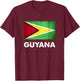 Guyana Flag Shirt | Guyanese T-Shirt - T-Shirt | Maroon