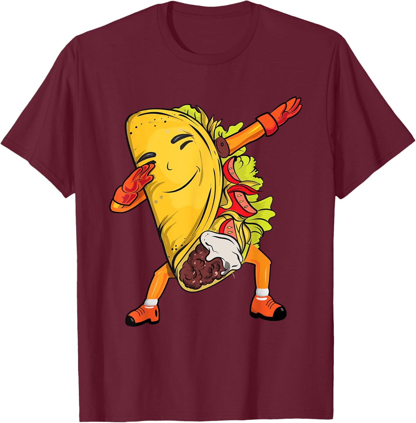 Dabbing Taco Funny Tacos Cinco De Mayo Kids Boys Pajama T-Shirt - T-Shirt | Maroon