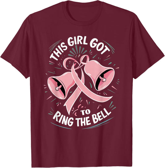Survivor Breast Cancer Free This Girl Got to Ring The Bell T-Shirt - T-Shirt | Maroon