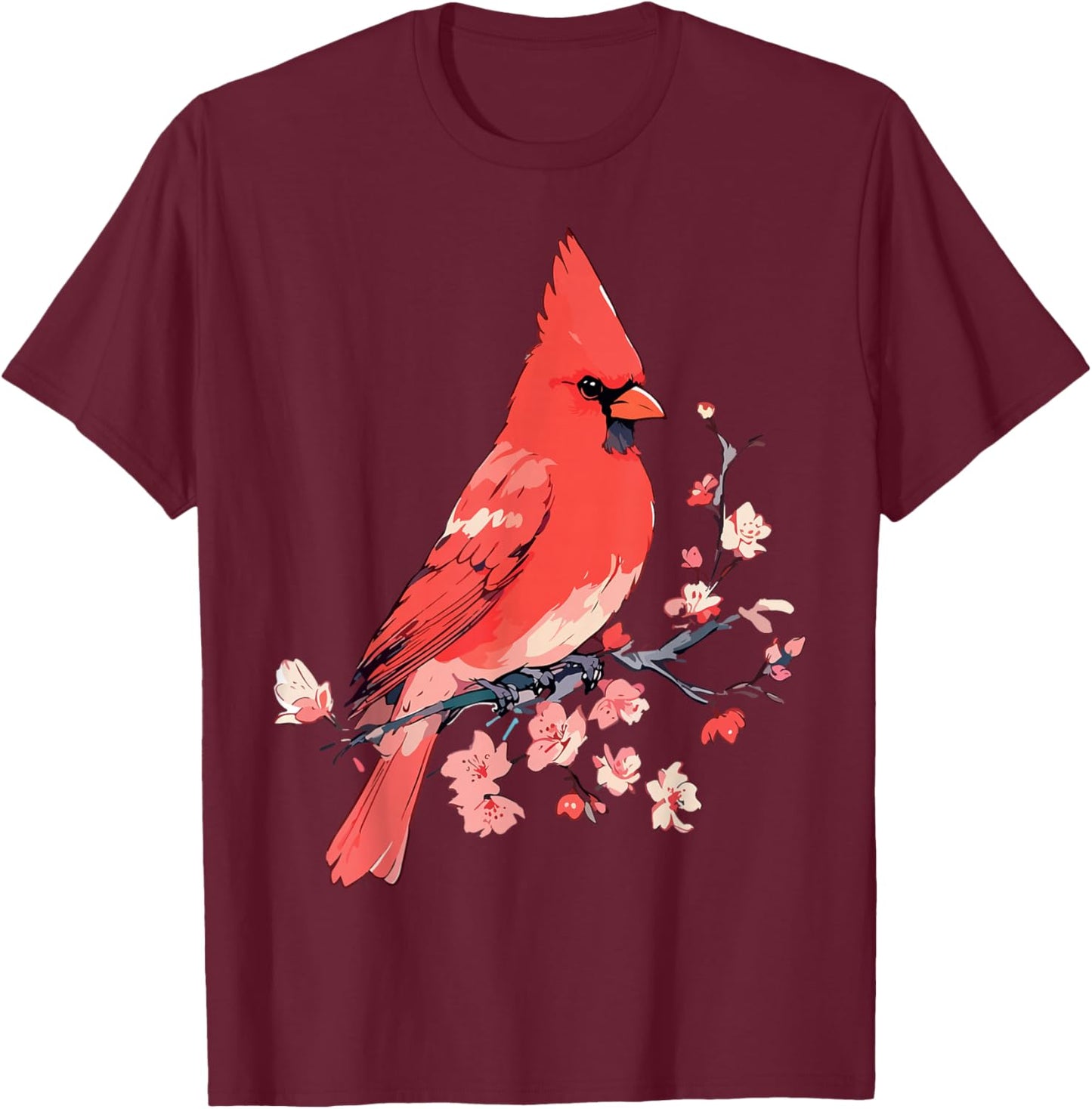 Cardinal bird. Nature's ruby. Beauty in red. T-Shirt - T-Shirt | Maroon