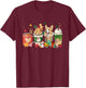 Corgi Dog Coffee Latte Christmas Dog Mom Xmas Pajamas Women T-Shirt - T-Shirt | Maroon