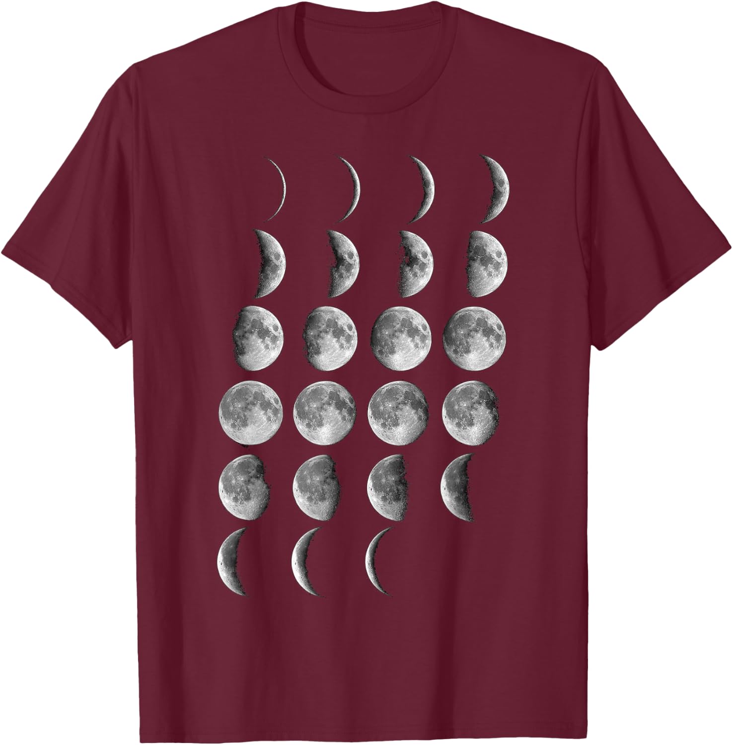 Nerdy Leonard Moon Phases Space Science Student Teacher Gift T-Shirt - T-Shirt | Maroon