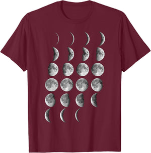 Nerdy Leonard Moon Phases Space Science Student Teacher Gift T-Shirt - T-Shirt | Maroon