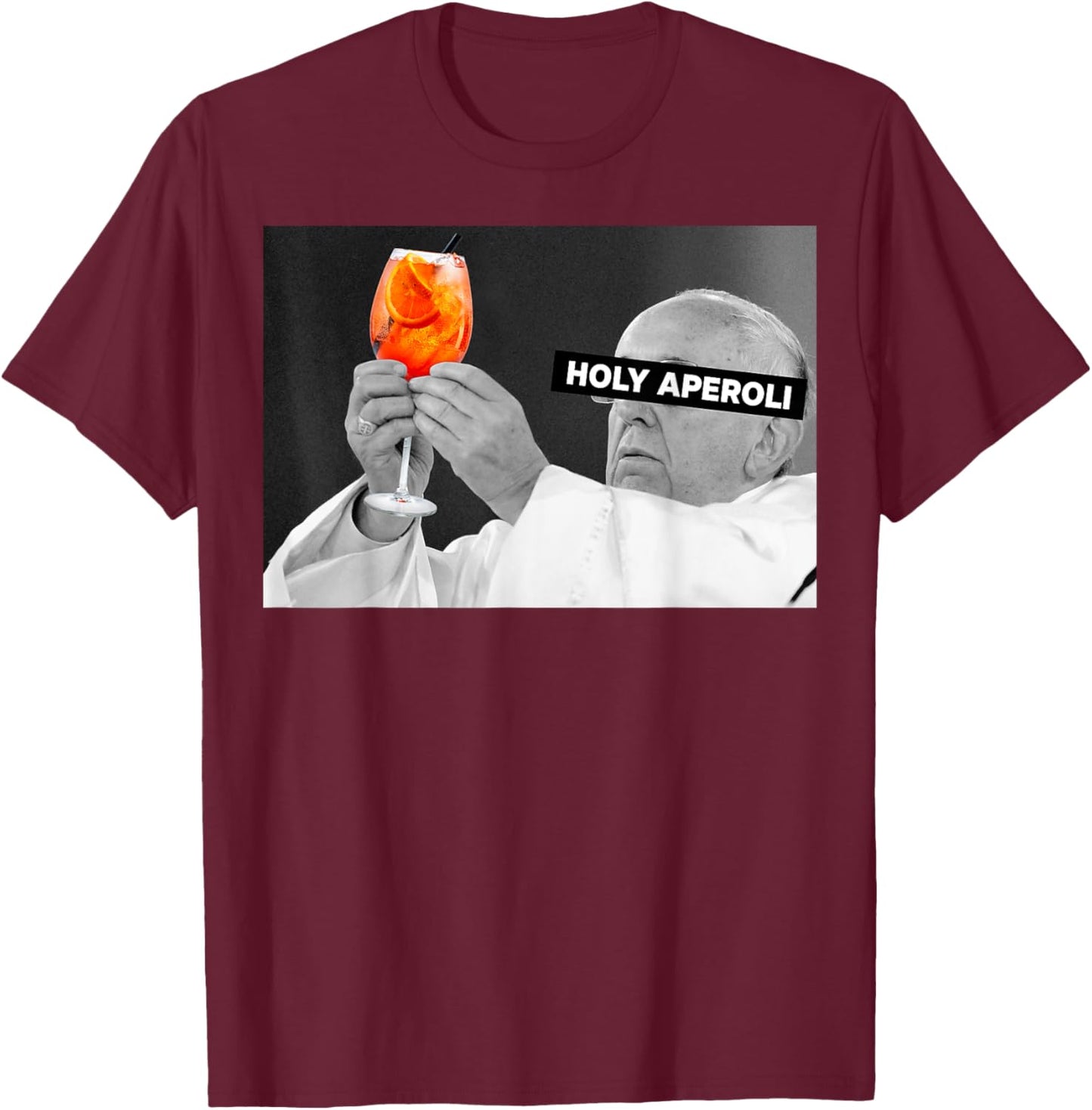 Holy Aperoli X Pope Drip X Francis Spritz Club New T-Shirt - T-Shirt | Maroon