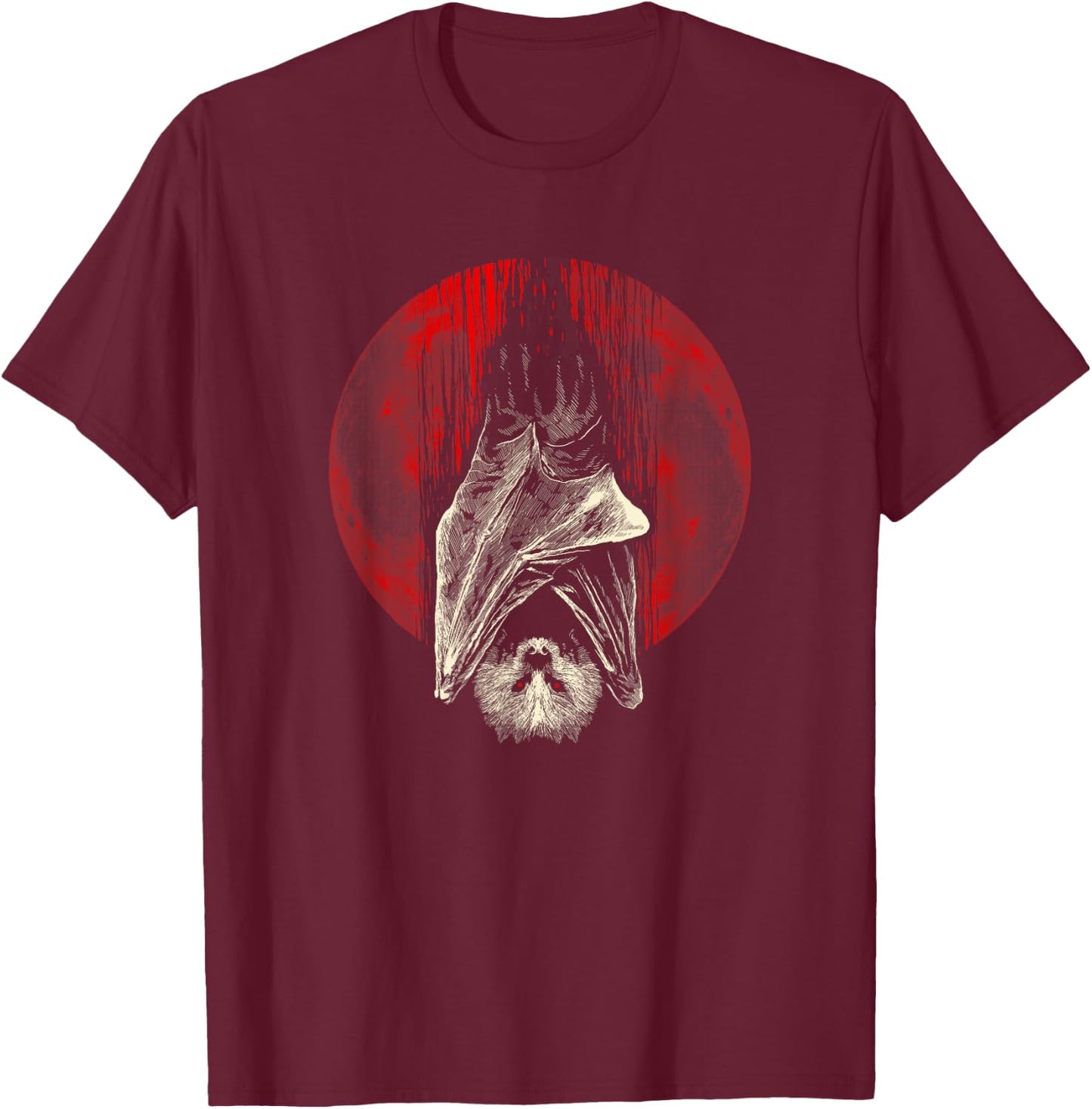 Bat Full Moon Pastel Goth Gothic Occult Wicca Men Women T-Shirt - T-Shirt | Maroon