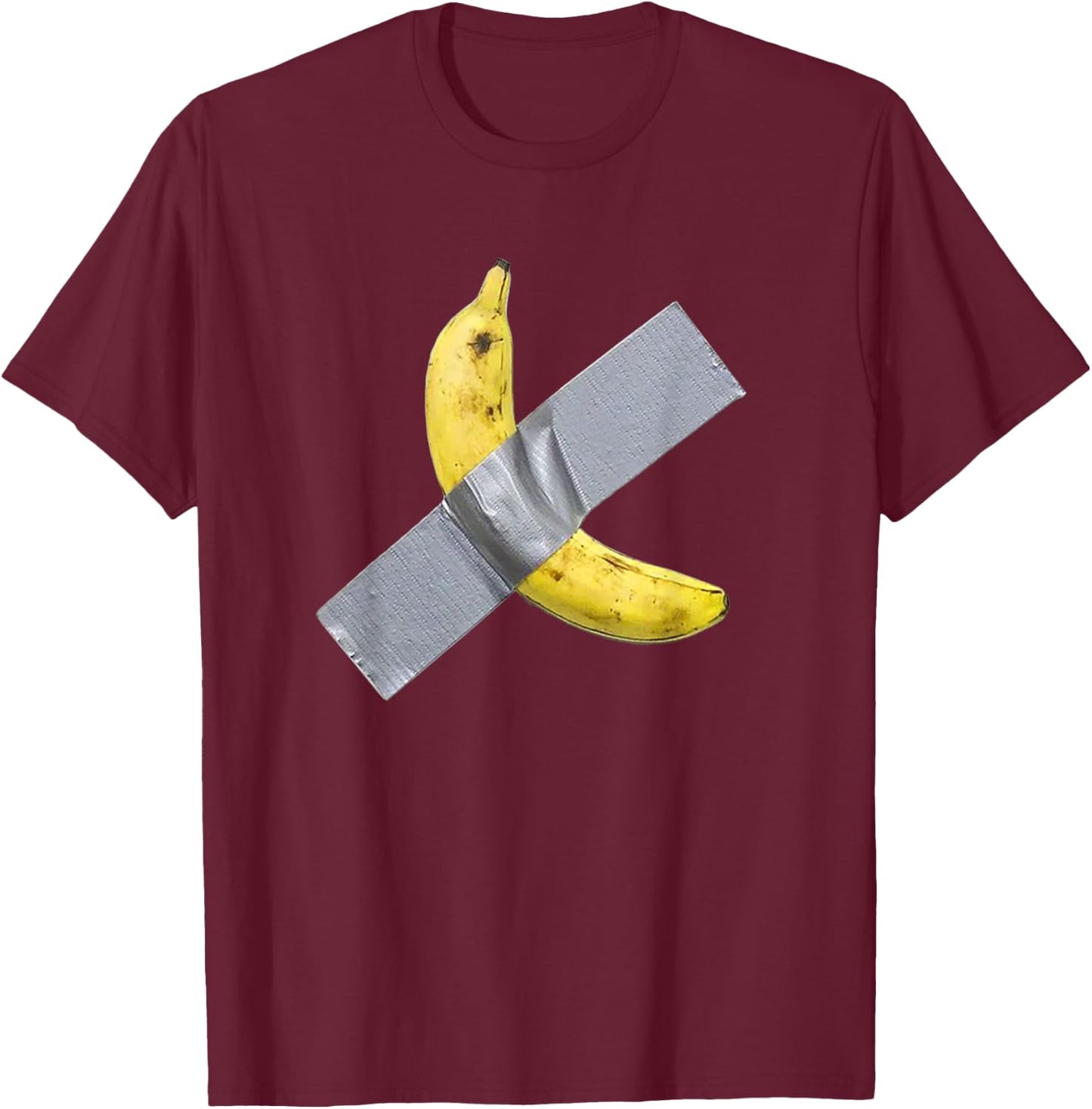 Funny Banana Duct Tape Art T-Shirt - T-Shirt | Maroon