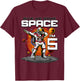 5th Birthday Astronaut Give Me Some Space I'm 5 Years Old T-Shirt - T-Shirt | Maroon