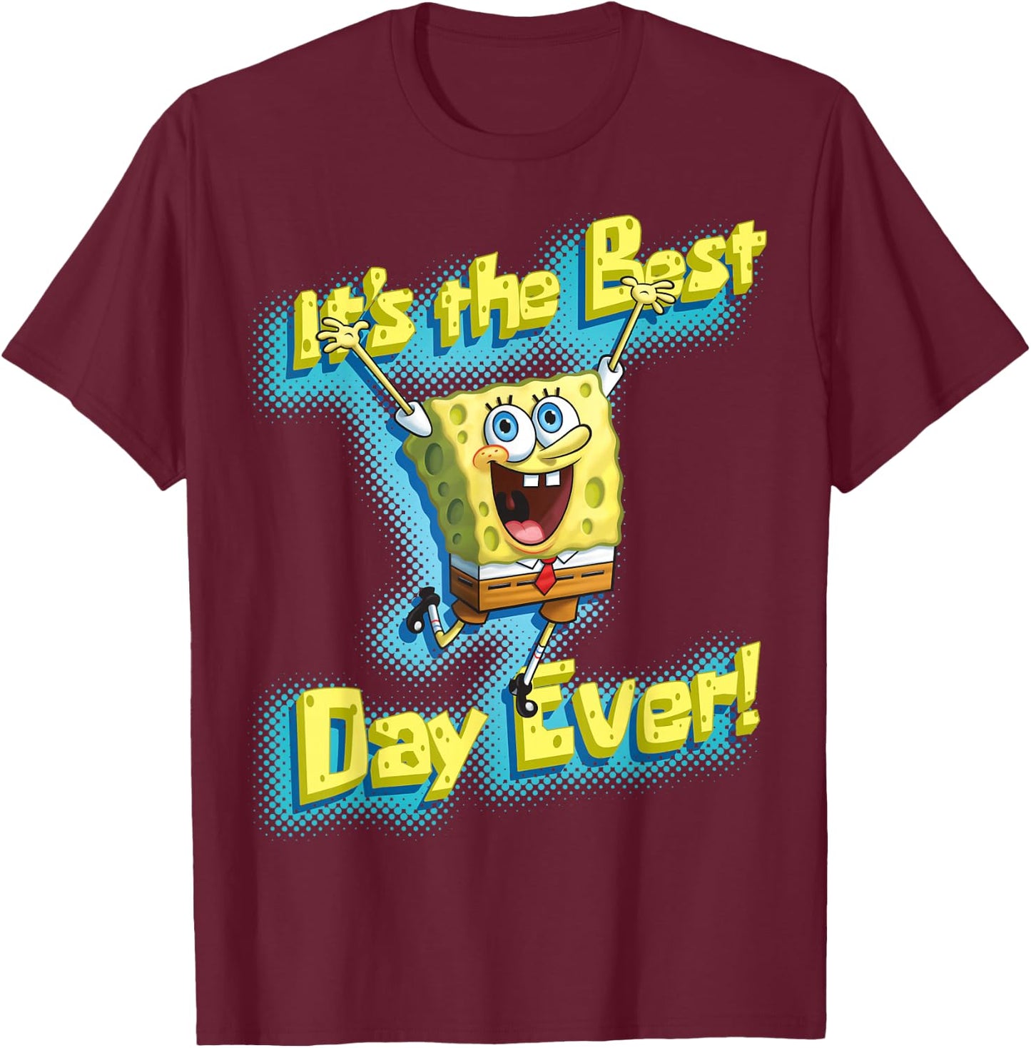 SpongeBob SquarePants It's the best day ever! T-Shirt - T-Shirt | Maroon