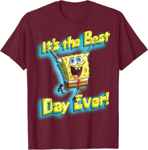 SpongeBob SquarePants It's the best day ever! T-Shirt - T-Shirt | Maroon