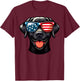 Black Labrador Patriotic American Flag USA Lab Retriever Women Kids Men T-Shirt - T-Shirt | Maroon