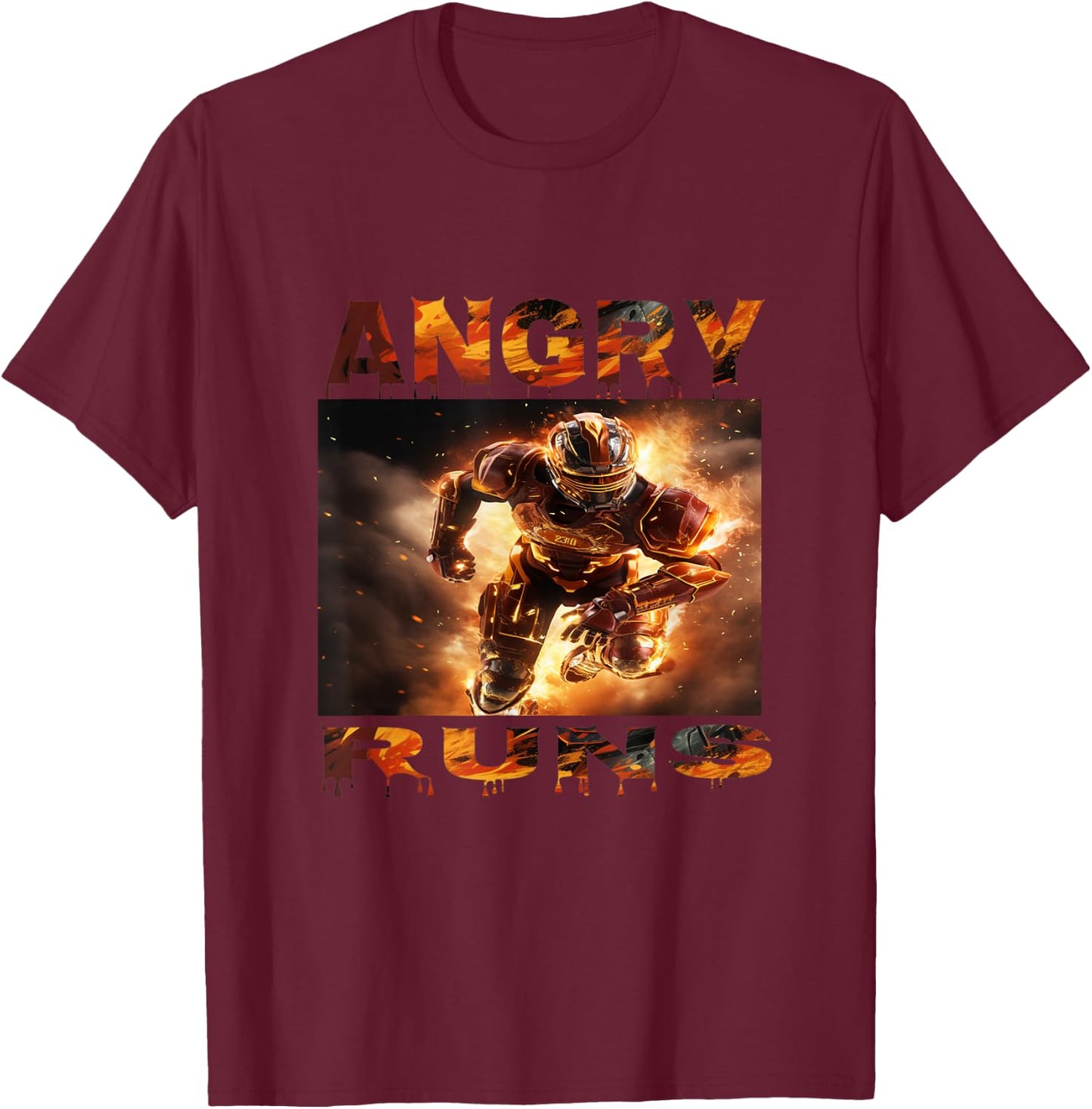 Angry Runs Good Morning Football Graphic T-Shirt - T-Shirt | Maroon