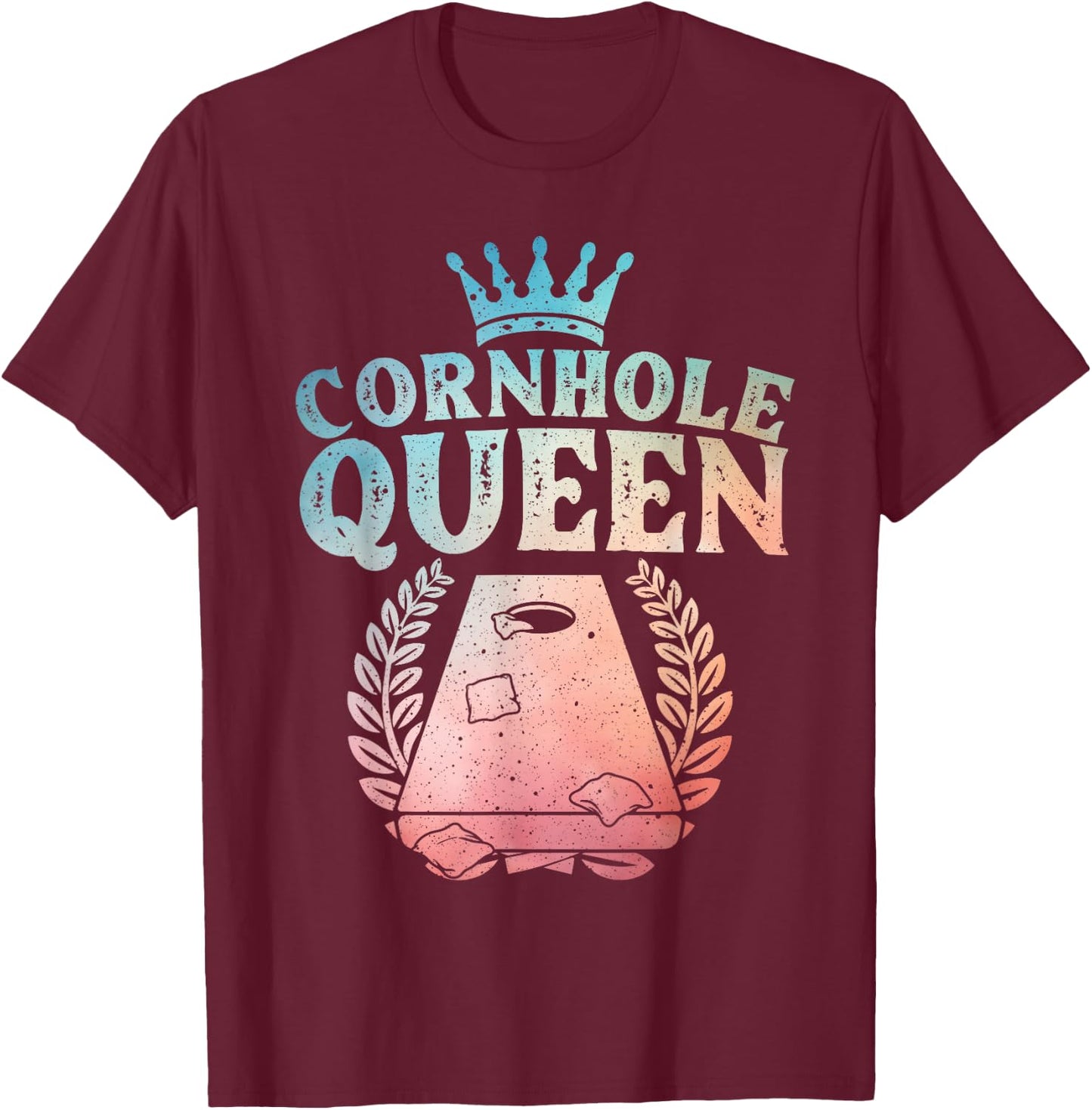 Cool Cornhole Queen Design Girls Cornhole Players T-Shirt - T-Shirt | Maroon