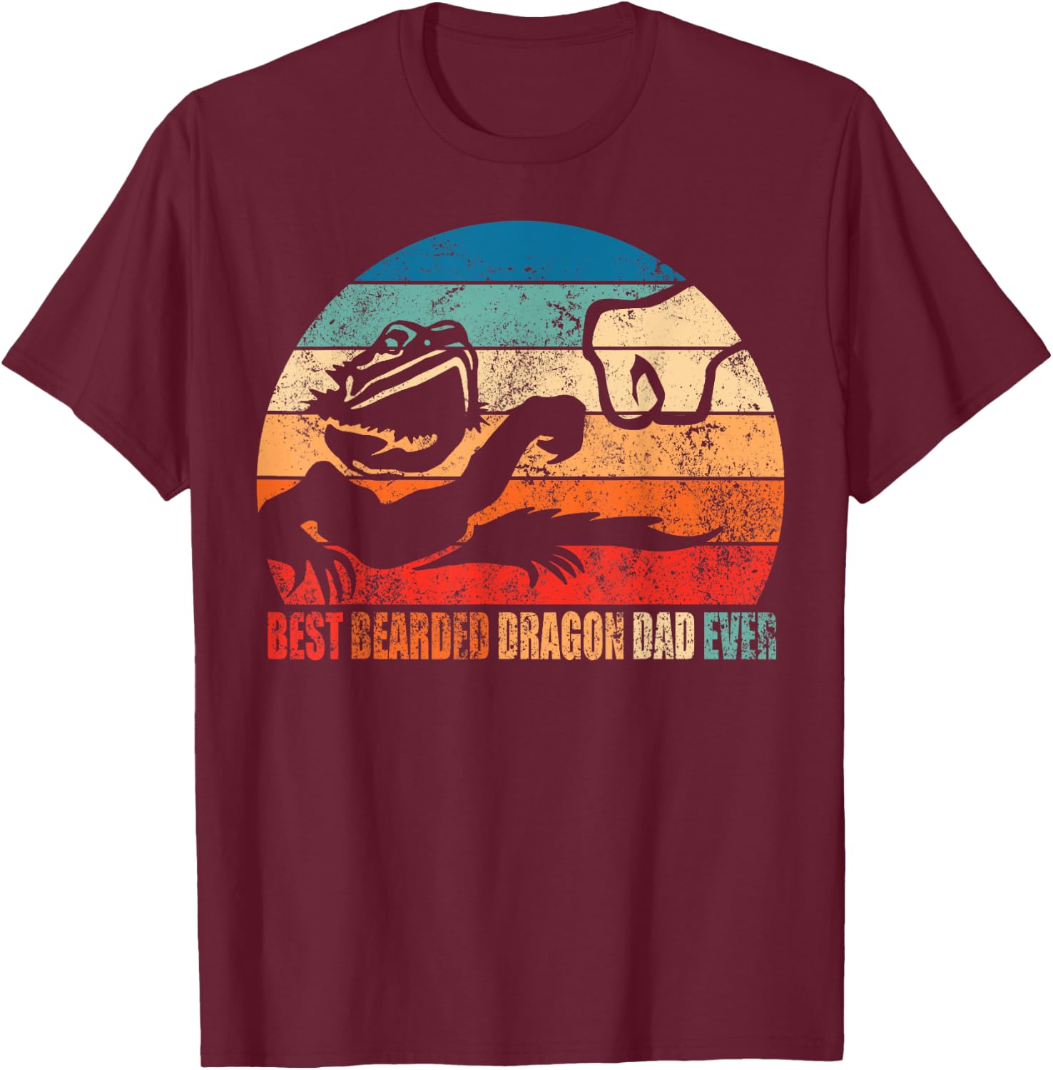 Best Bearded Dragon Dad Ever Fist Bump Men Gift Son Daughter T-Shirt - T-Shirt | Maroon