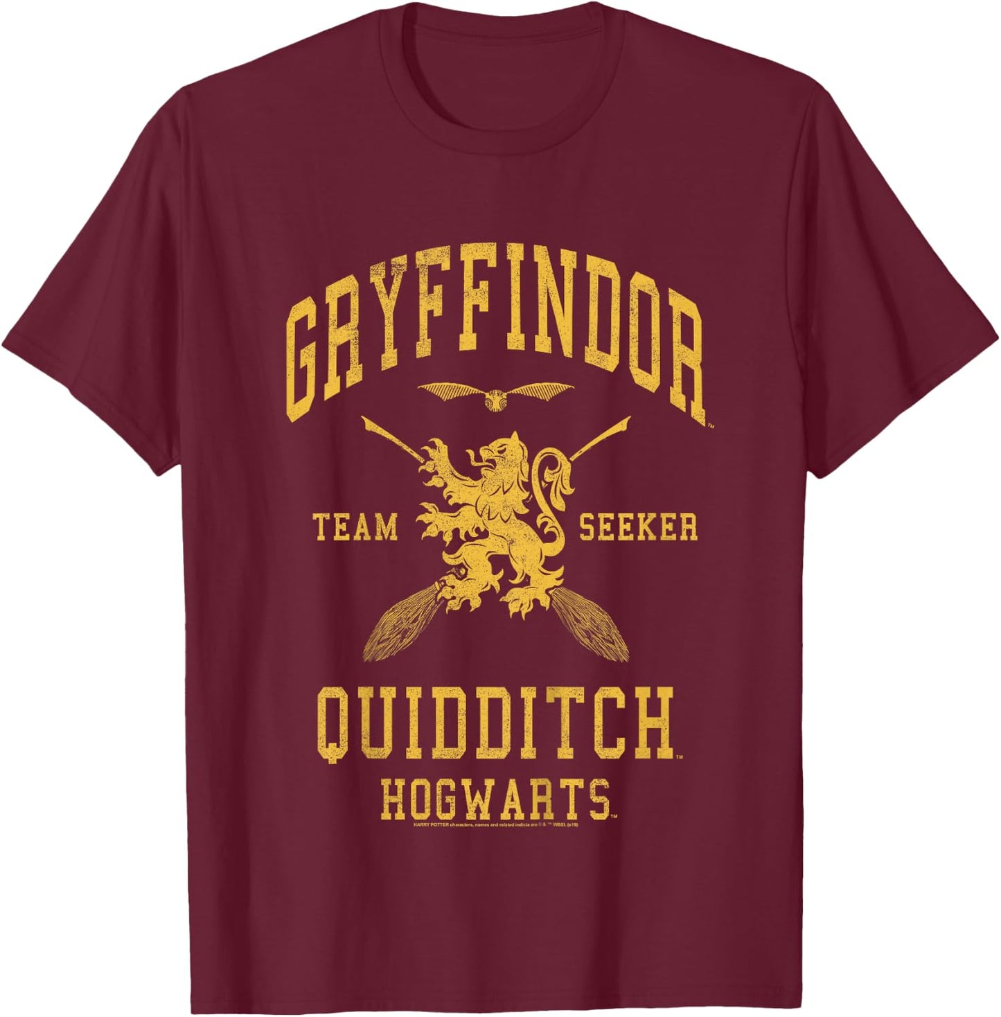 Kids Harry Potter Gryffindor Team Seeker Text T-Shirt - T-Shirt | Maroon