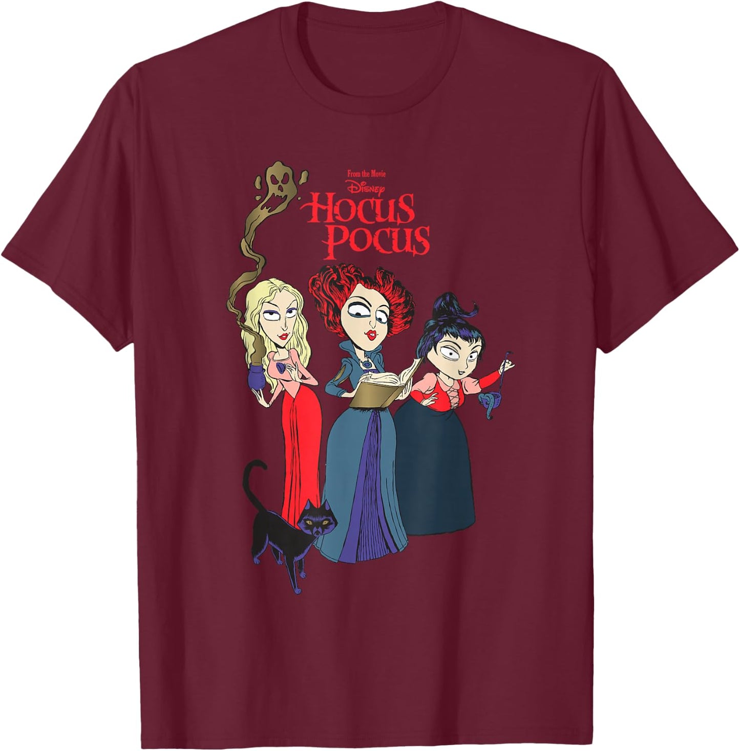 Disney Hocus Pocus Sanderson Sisters Witch T-Shirt - T-Shirt | Maroon