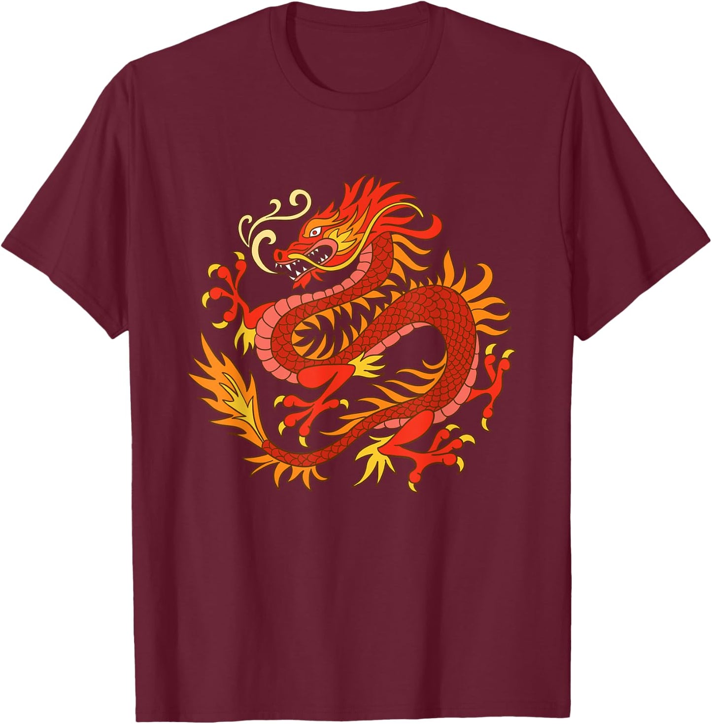 Asian Dragon T-Shirt - T-Shirt | Maroon