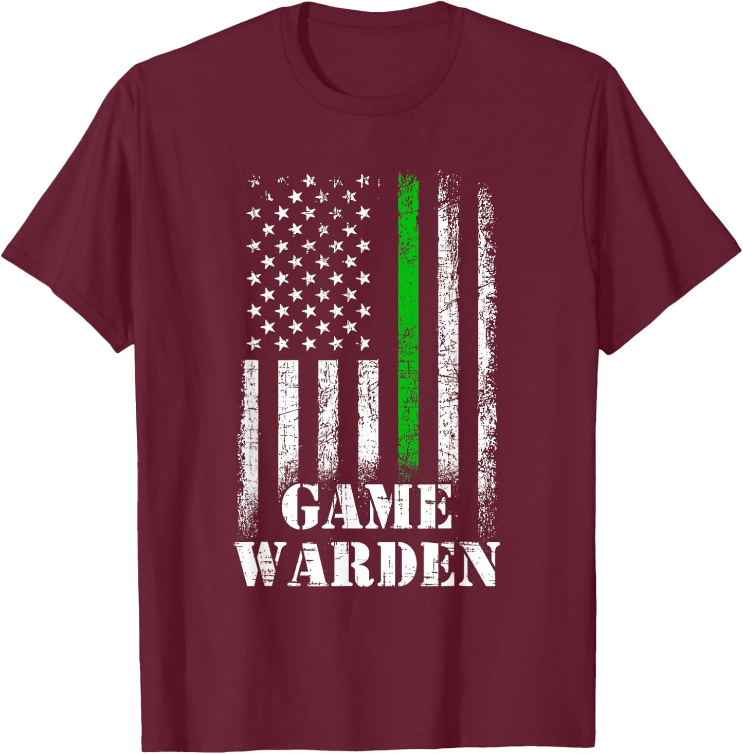 Game Warden American Flag, game warden Girls Kids Men T-Shirt - T-Shirt | Maroon