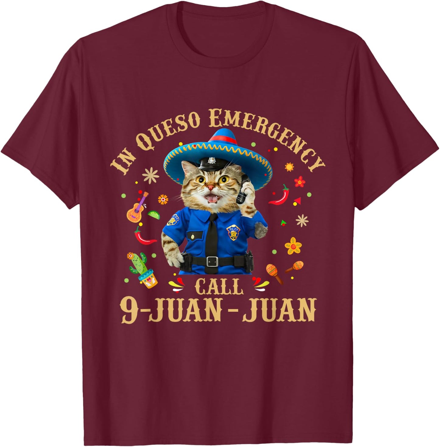 Funny Cinco De Mayo Paramedic Tacos Cat Lover 911 Dispatcher Men Women T-Shirt - T-Shirt | Maroon