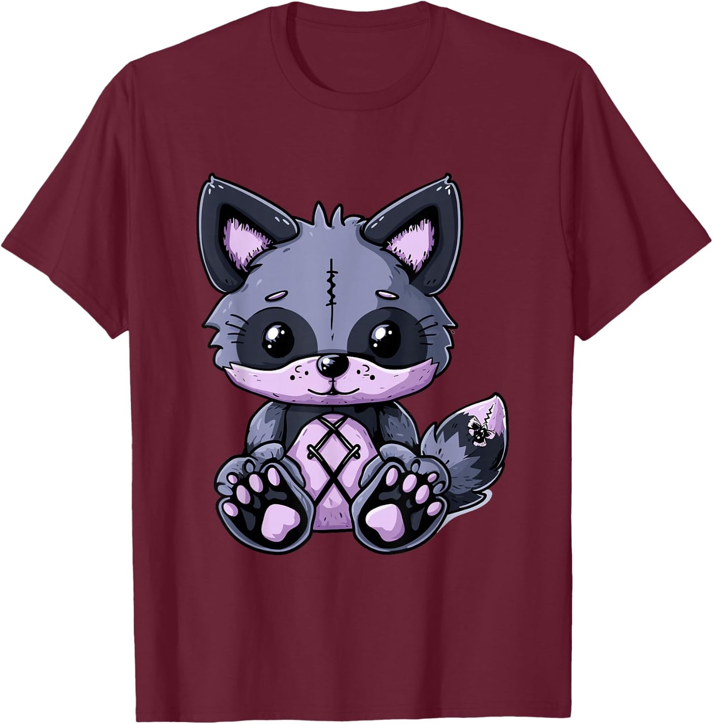 Goth Pastel Cute Creepy Kawaii Fox Voodoo Doll T-Shirt - T-Shirt | Maroon