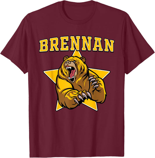 Brennan Bears High School Team Spirit T-Shirt - T-Shirt | Maroon